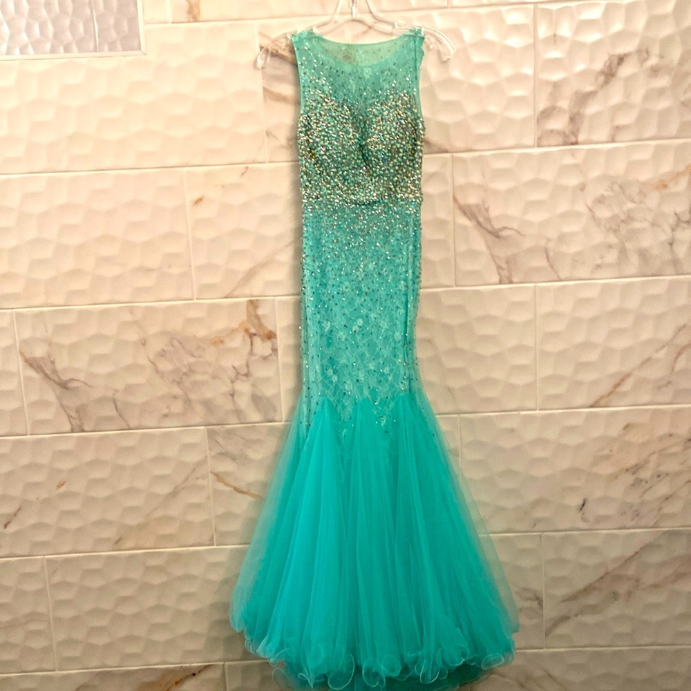 Blush By Alexia Mermaid Dress With Full Bodice Sequins and Beading